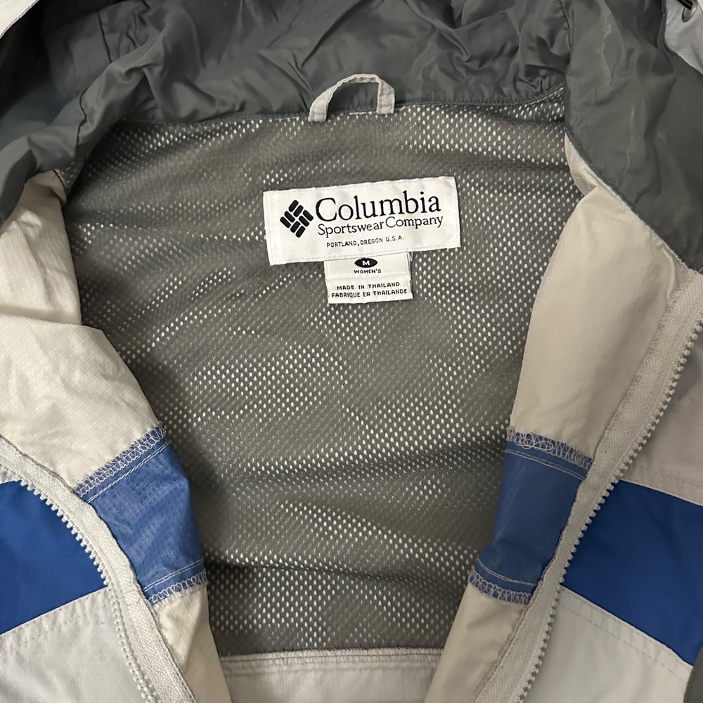 Columbia Sportswear Company Jacket Size MediumHooded White Gray Blue - Picture 4 of 5
